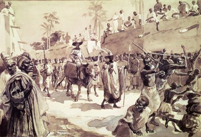 Entrance of Captain Louis Gustave Binger into Kong in 1888 by Louis Tinayre